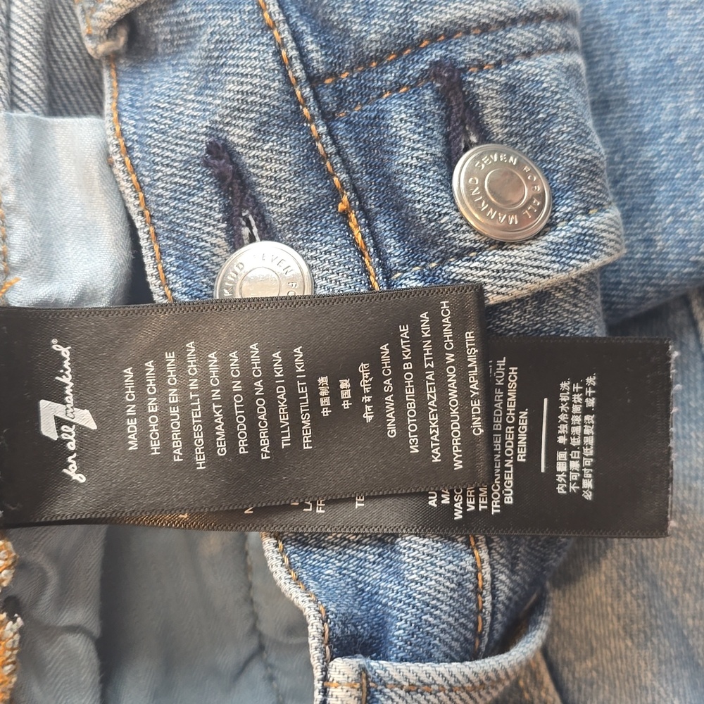 7 For All Mankind Luxe Vintage Light Blue Flare Jeans - Picture 8 of 9